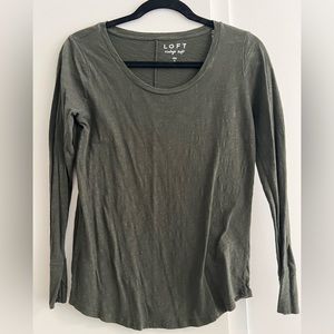 LOFT Vintage Soft Olive Green long sleeve T-shirt, small
